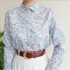 Autocratic Vogue Made In Italy Vintage Scientific‎ Button Down Shirt Sz L